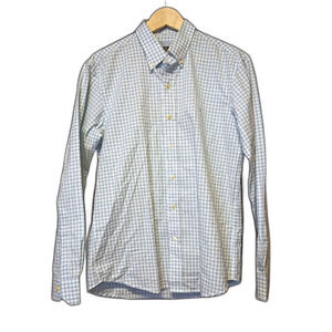Hackett London Gingham Check Button Down Shirt Large Light Blue Classic Fit EUC